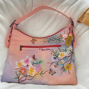 #21 Anuschka Pink Floral Bag